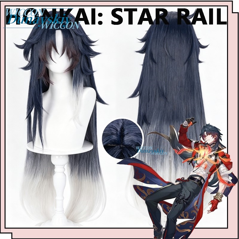 Anime Cosplay Blue Hair - Peruca Cosplay Mortenax Blade do Jogo