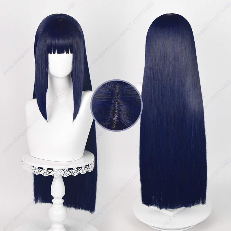 Anime Cosplay Blue Hair - Peruca de cosplay de Hinata Hyuga,