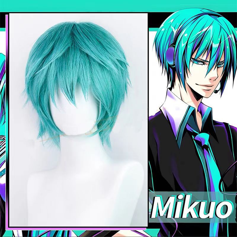 Peruca de Cosplay Mikuo Anime  - Anime Cosplay Blue Hair avaliação e preço